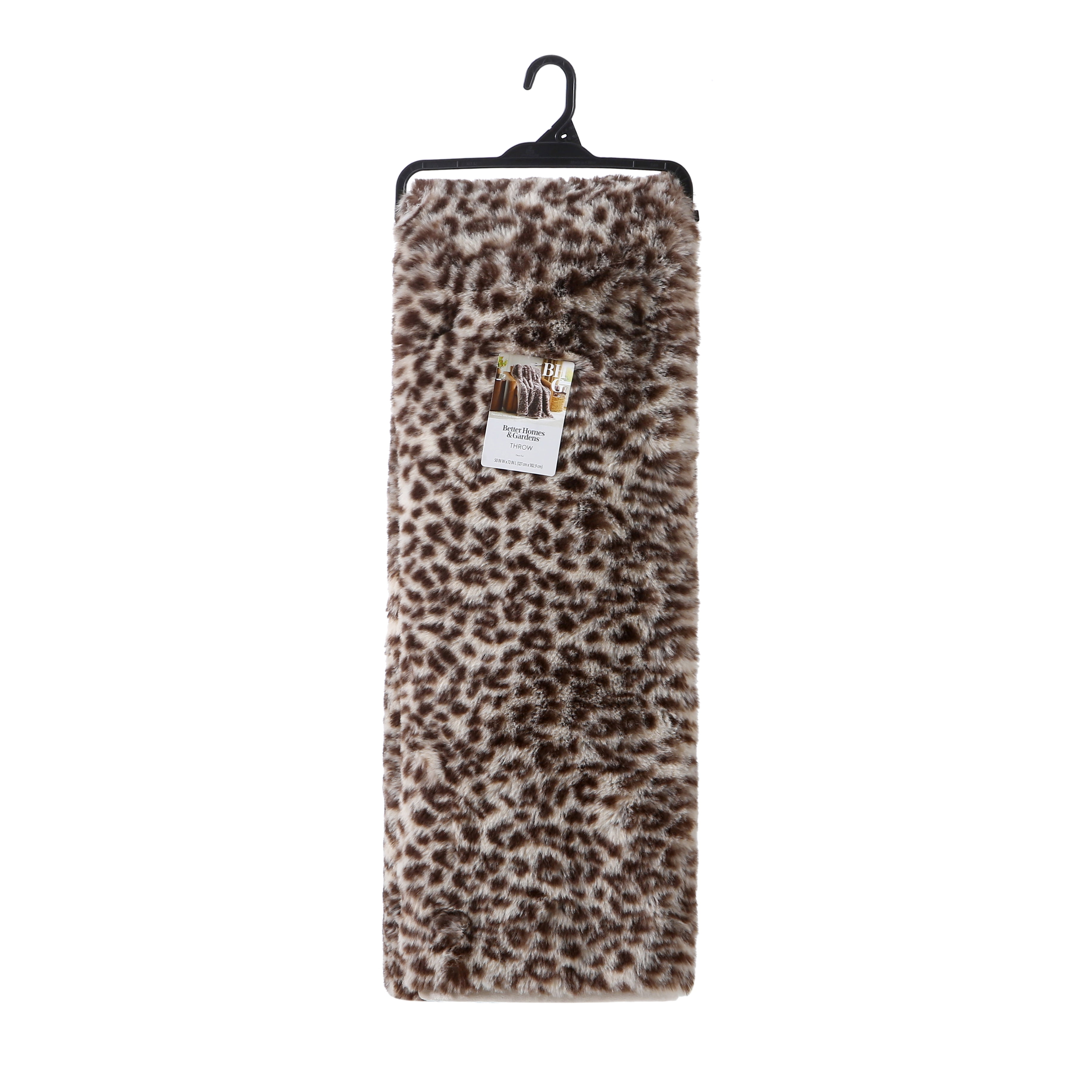 Better Homes & Gardens Leopard Faux Fur Throw, 50 in x 72 in