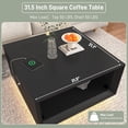 thumbnail image 4 of ANPOO 32"  Minimalist Modern Square Coffee Table with LED Light & Power Outlet, 2-Tier Wood Mid Century Table with Storage for Living Room, 4 of 8