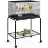 Easyfashion 47-inch Flight Cage With Rolling Stand For Parrots Parakeets Conures Birds, Black