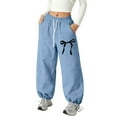 thumbnail image 4 of Kids Sweatpants Girls Elastic Waistband Athletic Pants Relaxed Fit Girls Blue Sweatpants School Sweatpants For Girls Kids Girls Sweatpants Size 6-7 Years, 4 of 4