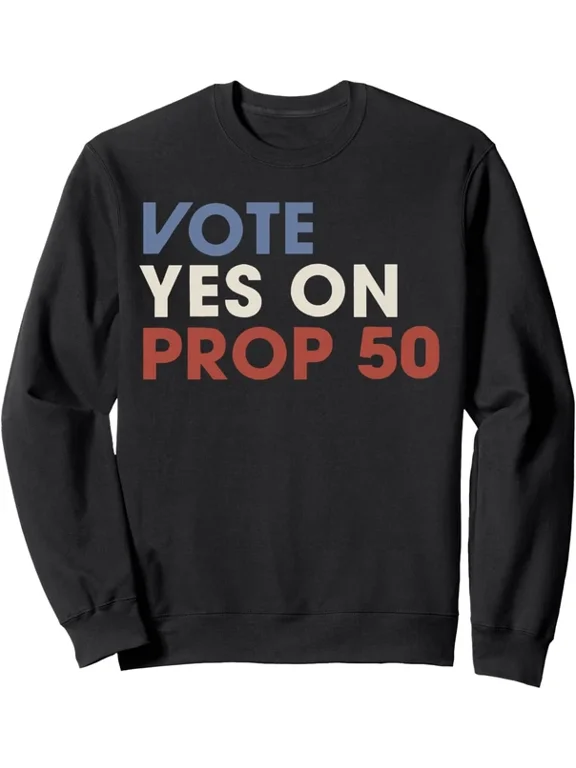 Vintage Vote Yes on Prop 50 Patriotic Graphic Unisex Crewneck Sweatshirt