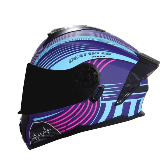 Casco Para Moto Edge Abatible Purpura Doble Certificación L