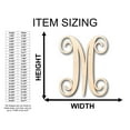 thumbnail image 2 of Unfinished Wood Monogram M Shape - Craft - up to 46" DIY 20" / 1/4", 2 of 3