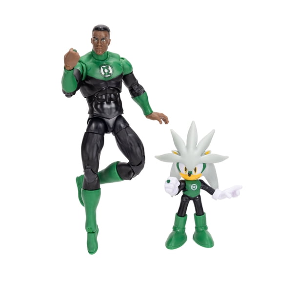 Sonic x DC Action Figure Multipack 2.5-Inch Silver & 5-Inch Green Lantern