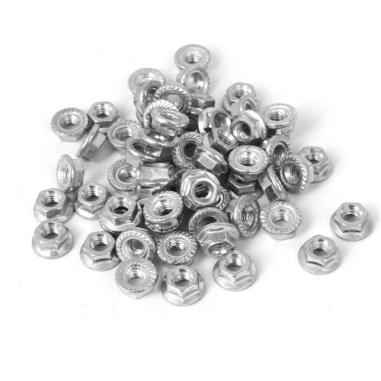 Flange Nuts Hex Nuts with Locking Toothing DIN 6923 Stainless Steel M3 M4  M5 M6 M8 M10 M12 Assortment Kit 105 Pieces