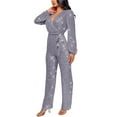thumbnail image 3 of Wensltd Jumpsuits for Women Sequin Slimming Long Sleeve One Piece Romper Outfit, 3 of 5