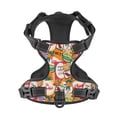 thumbnail image 4 of Lsque Retro Summer Stamp Dog Harness, No-Pull Pet Harness with 2 Leash Clips, Adjustable Soft Padded Dog Vest with Easy Control Handle for Large Dogs-, 4 of 9