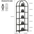 thumbnail image 2 of 5 Tier Arched Bookshelf, Industrial Open Back Bookcase, Modern Freestanding Display Shelving Unit Storage Rack with Metal Frame for Bedroom Living Room, Black, 2 of 8