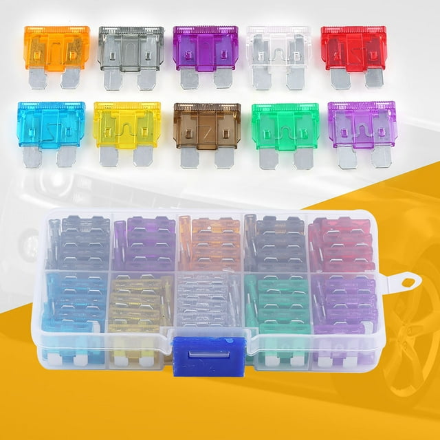100Pcs Car Medium Blade Assortment Kit with Storage Box, Replace Old Parts, Durable Zinc Alloy, Easy to Install