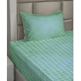 thumbnail image 2 of Ambesonne Green Fitted & Top Sheet Set with Sham, Pixel Mosaic Love Pattern, Green, 2 of 4