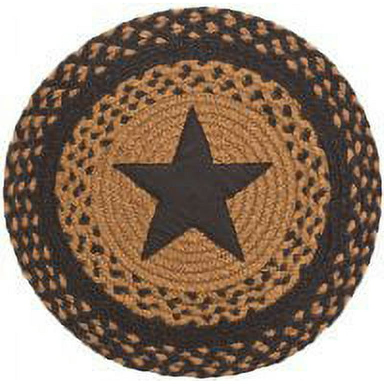 Black Star Braided Chair Pads - Round - 15