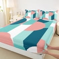 thumbnail image 3 of Castle Fairy Abstract Minimalist 4 Pieces Queen Sheet Sets for Teens Girls Boys,Geometric Semicircle Ultra Soft Flat Sheet,Vintage Aesthetic Queen Fitted Sheet,Super Cozy Room Decor, 3 of 7