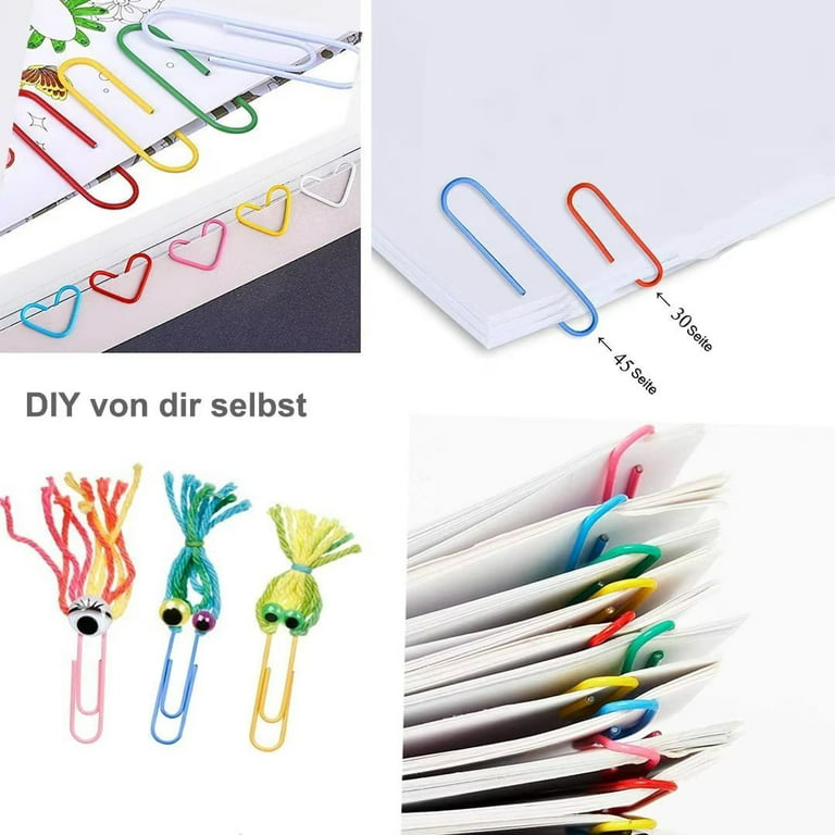 250pcs Coloured Large Paper Clips with Plastic Box Plastic Coated Metal  Paper Clips for Office Stationery