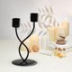 thumbnail image 4 of Candelabro BLESIY Retro adorno de Centro de Mesa para sala de estar fiesta decoración de escritorio Negro 2 cabezas, 4 of 6