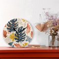 Colorful Tropical Leaves Wall Clock Battery Operated Round Clock Black