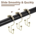 thumbnail image 4 of 12Pcs Shower Curtain Hooks, Metal Double Glide Shower Rings, Gold, 4 of 6