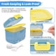 thumbnail image 2 of Dispensador de fórmula para bebés para viajes, contenedores portátiles de fórmula de leche en polvo para llevar, contenedores de bocadillos de frutas dulces con cuchara y tenedor (360 ml, azul) TUNC Sencillez, 2 of 5