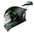thumbnail image 5 of 1Storm Motorcycle Modular Full Face Flip up Dual Visor Helmet + Spoiler + Motorcycle Bluetooth Headset: HB89 Storm Green, 5 of 7