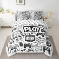 thumbnail image 2 of jejeloiu Play Game Bedding Comforter Set 7 Pieces,Cartoon Gamepad Controller Full Bedding Set,Player Gaming Joystick Fitted Sheet Flat Sheet For Boy,Microfiber Room Decor Reversible, 2 of 8