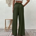 thumbnail image 7 of XuJwPNcy Women's Palazzo Pants Casual Smocked High Waist Lounge Pants Summer Loose Wide Leg Vacation Beach Pants, 7 of 7