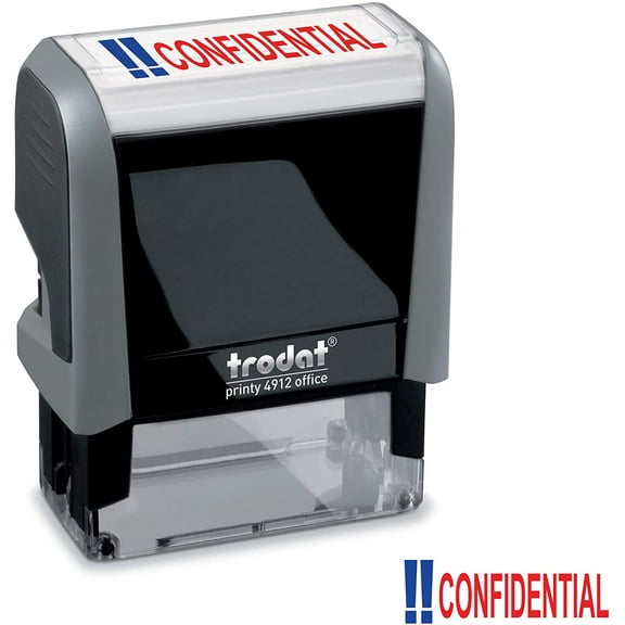 Confidential Trodat Printy 4912 Self-Inking Two Color Stock Message Stamp