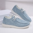 thumbnail image 2 of EKVAHL Women's Diabetic Nurse Shoes Stretch Woven Upper Sneakers Slip On Versatile Work Tennis Shoes Blue, 2 of 5