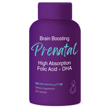 BioImmune Bio-Available Prenatal Vitamins for Women, Methylated Folate Folic Acid, DHA Omega 3