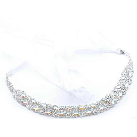 Women's Silver Plating Thin Wedding Belt Sashes Bridal Sash Belt for Wedding