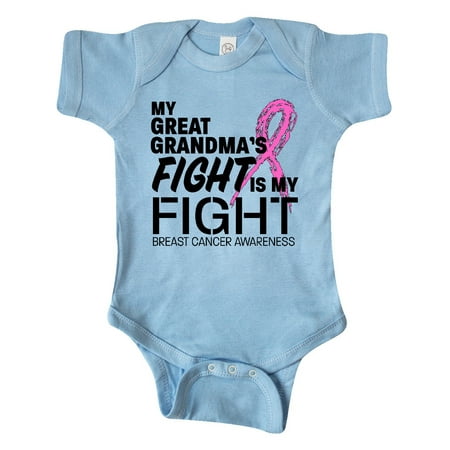 

Inktastic Great Grandma s Fight is My Fight- breast cancer awareness Gift Baby Boy or Baby Girl Bodysuit