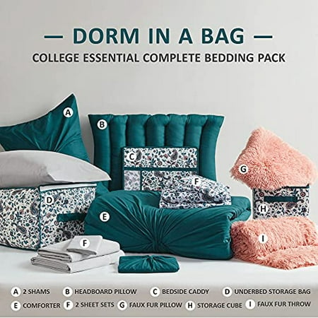 Comfort Spaces Bed In A Bag Comforter, How To Put A Headboard On Dorm Bed Sheets Xl
