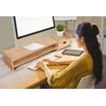 thumbnail image 3 of Monitor Stand Riser Desk Organizer-Bamboo 2 Tier Laptop Stand With Drawers, Adjustable Desktop Storage Organizer For Computer, Printer, Cellphone-Use In Office,Home /Reduce Neck &Eye Strain(Basic), 3 of 5