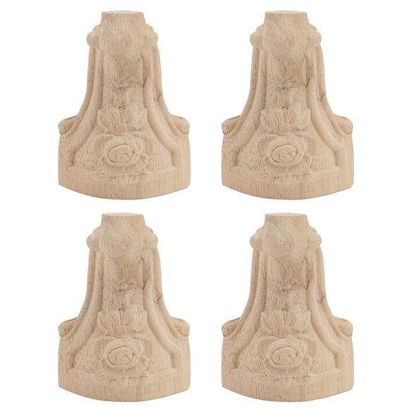 4Pcs Wooden Cabinet Legs Household Furniture Feet Wooden Carving Legs Table Legs