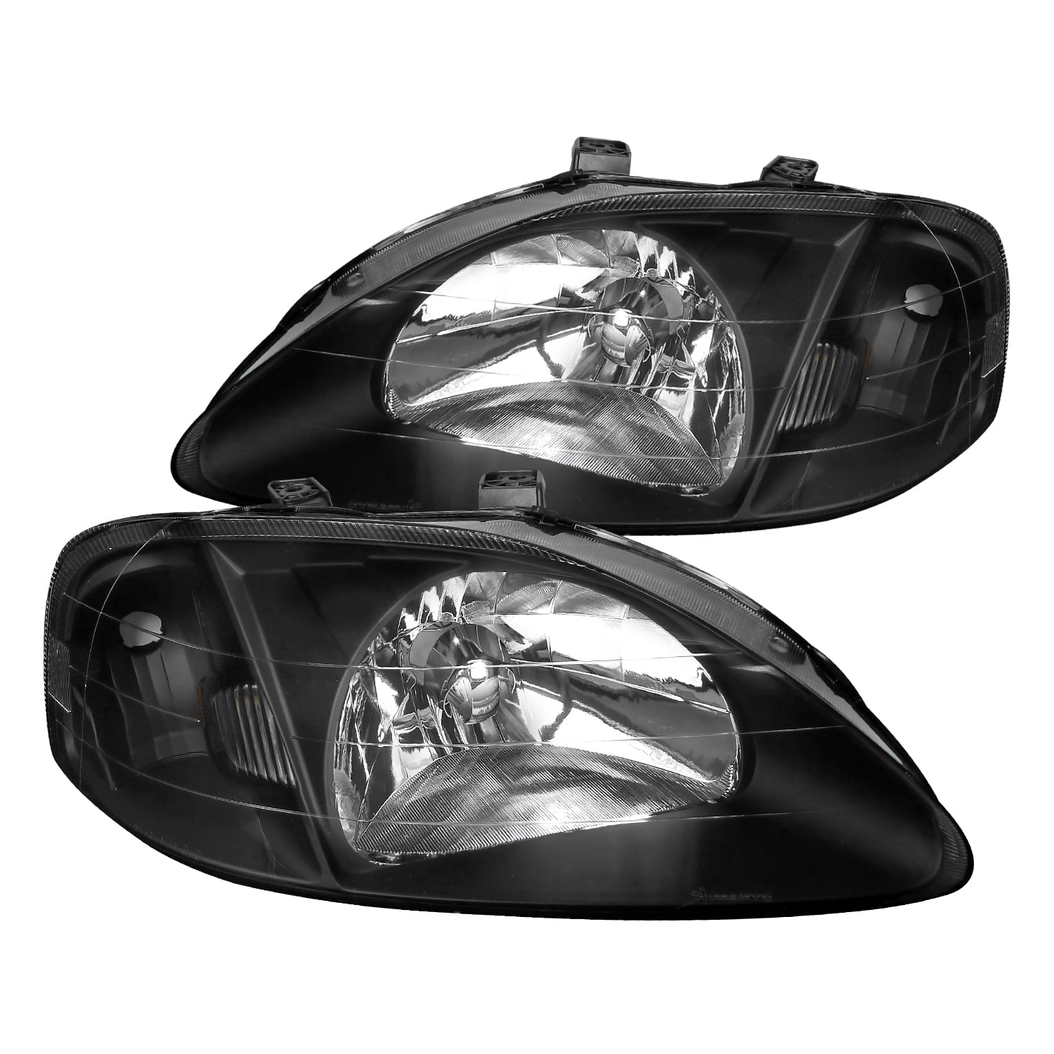 Spec-D Tuning Jdm Headlights Black W/ Clear Reflector for 1999-2000 ...