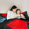 thumbnail image 4 of Homewish Japanese Samurai 7-Piece Twin Bedding Sets,Snow Mountain Bedding Comforter Set,Orange Sunset Moon Sheet Sets For Boys Kids,Super Cozy Room Decor Reversible, 4 of 8