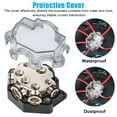 2Pcs 5 Way Power Ground Amp Distribution Block 0 Gauge Input 2/4/8
