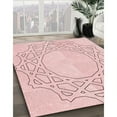 thumbnail image 2 of Ahgly Company Indoor Round Patterned Light Coral Pink Area Rugs, 6' Round, 2 of 6