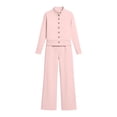 thumbnail image 6 of Women's Wide Leg Casual Sweatsuit Set Cardigan and Sweatpants, 6 of 6