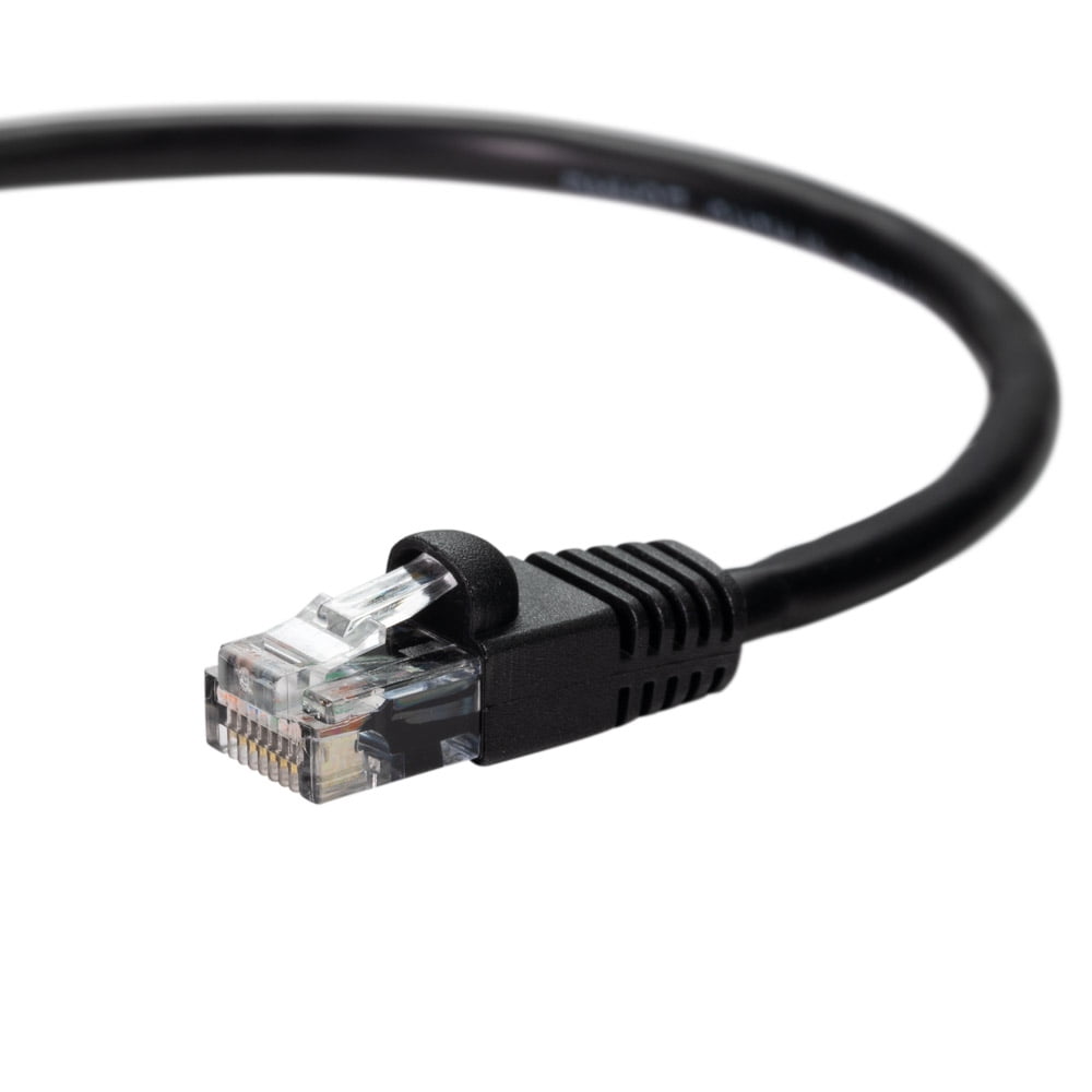 NavePoint CAT5e UTP Network RJ45 Snagless Patch Cable 25 Ft, Black