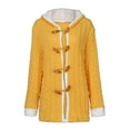 thumbnail image 4 of Winter Sweater Coat for Women Usmixi Knitted Sweater Coat for Women Fashion Horn Button Plus Size Hooded Outerwear Long Sleeve Solid Plush Patchwork Sweater Tops 2023 Jacket Holiday, 4 of 7