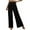 Black, variant on Ladies Linen Loose Fit Slim Pleated Wide Leg High Waist Buckle Trousers Casual Wide Leg Fashion Court Trousers Elegant And Comfortable Suitable For Daily Life.