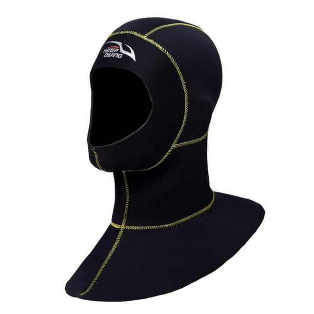 Capucha de buceo de neopreno de 3 mm unisex, ajuste ceñido, gorro de neopreno. Costura amarilla XXL