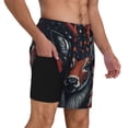thumbnail image 2 of Fuzoiu Modern USA Deer Head Print Men's Swim Shorts,Quick-Dry Double-Layer Swim Trunks,Board Trunks,Beach Shorts Swimwear Bathing Suits-Medium, 2 of 6