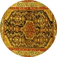 thumbnail image 1 of Ahgly Company Machine Washable Indoor Round Persian Yellow Traditional Area Rugs, 8' Round, 1 of 4