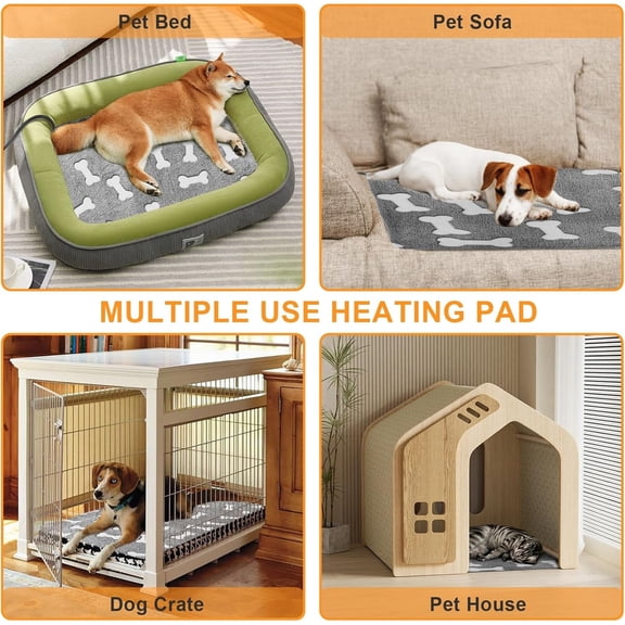 Dog Heating Pad, 28x18 in Heated Dog Bed