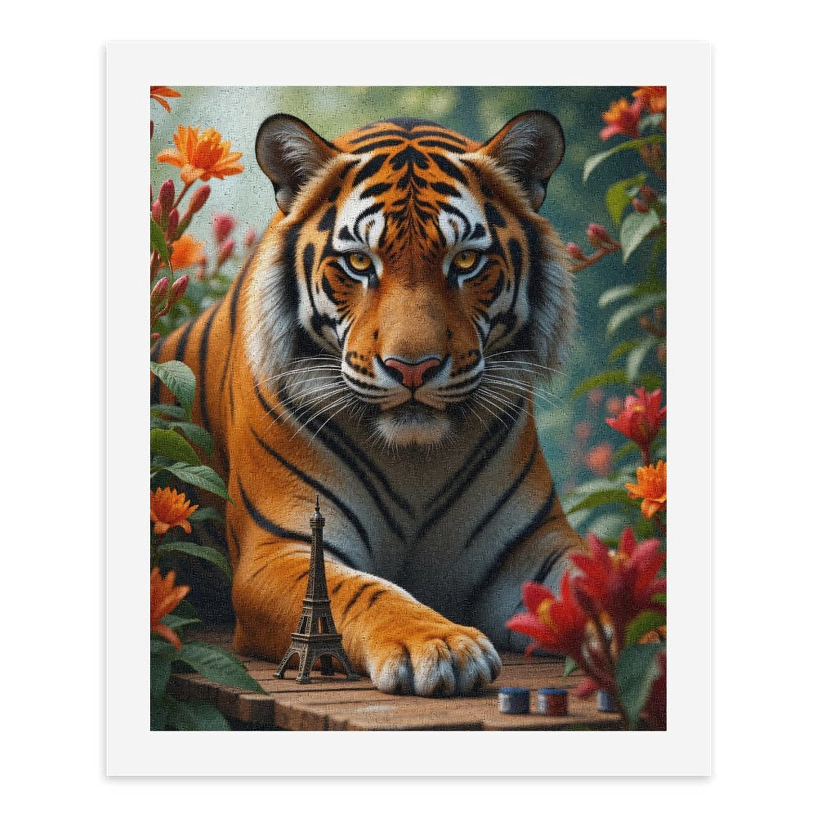 Paint By Numbers Kit for Adults Beginner - Tiger Paris Miniature Blossoms DIY Canvas Painting Kits for Adults, Frameless Paint By Number for Adults for Home Wall Decor 16x20 Inch