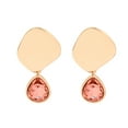 thumbnail image 2 of Goldtone Peach Teardrop Crystal Drop Earrings, 2 of 3