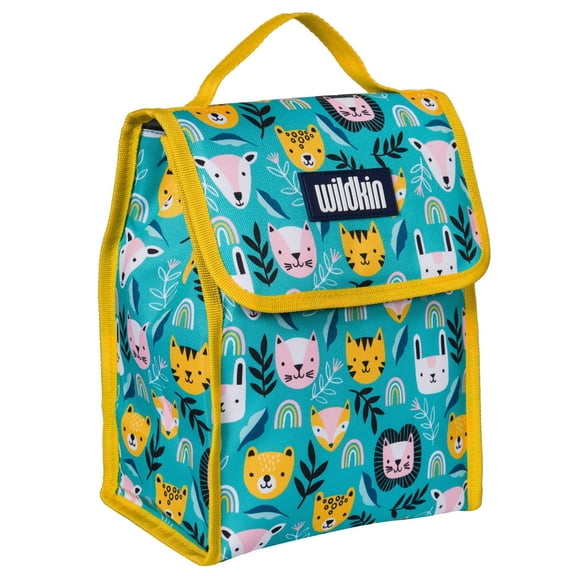 Wildkin Kids Insulated Reusable Lunch Bag (Party Animals Blue)