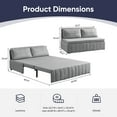 thumbnail image 2 of ZAFLY 3 in 1 Convertible Sleeper Sofa Bed, Leathaire Pull Out Couch Bed for Living Room - Blue Gray, 2 of 5