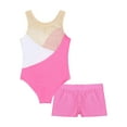 thumbnail image 5 of DPOIS Kids Girls 2 Pieces Ballet Dance Outfits Gymnastics Leotard with Booty Shorts Activewear Sets Pink 6, 5 of 5