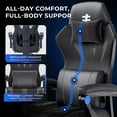 thumbnail image 2 of Seenda Massage Gaming Chair, Mesh Office Chair, Ergonomic Home Computer Desk Chairs with High Back and Footrest, 90-135° Tilt Lock Big and Tall Video Gaming Chair for Adults and Kids, 2 of 10